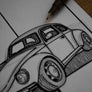 Inspiration from @vw_beetle_1973 /VOLKSWAGEN BEETLE Handmade Artwork and Coloring Pages (Option Puzzle)
