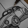 Inspiration from @vw_beetle_1973 /VOLKSWAGEN BEETLE Handmade Artwork and Coloring Pages (Option Puzzle)