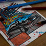 Inspiration from @w124cabriolet /Mercedes-Benz W124 Cabriolet Handmade Artwork and Coloring Pages (Option Puzzle)