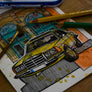 Inspiration from @vergiss_meinnicht and @mbclassic_fan /Mercedes-Benz W123 Handmade Artwork and Coloring Pages (Option Puzzle)