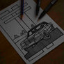 Inspiration from @el_gordito_73 /Mercedes-Benz W116 Handmade Artwork and Coloring Pages (Option Puzzle)