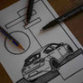 Inspiration from @the.white.giuly /ALFA ROMEO Giulietta Handmade Artwork and Coloring Pages (Option Puzzle)