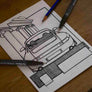 Inspiration from @993_outlaw /PORSCHE 993 Handmade Artwork and Coloring Pages (Option Puzzle)