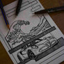 Inspiration from @americanbru /ALFA ROMEO 4C Handmade Artwork and Coloring Pages (Option Puzzle)