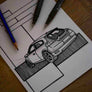 Inspiration from @cartolina.dal.giardino /VOLVO C30 Handmade Artwork and Coloring Pages (Option Puzzle)