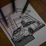 Inspiration from @1swederide /VOLVO V60 Handmade Artwork and Coloring Pages (Option Puzzle)