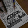 Inspiration from @halvdan_honigbart /VOLVO V70 Handmade Artwork and Coloring Pages (Option Puzzle)