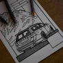 Inspiration from @halvdan_honigbart /VOLVO V70 Handmade Artwork and Coloring Pages (Option Puzzle)