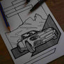 Inspiration from @bermuda.06 /ABARTH 124 SPIDER Handmade Artwork and Coloring Pages (Option Puzzle)