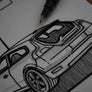 Inspiration from @cartolina.dal.giardino /VOLVO C30 Handmade Artwork and Coloring Pages (Option Puzzle)