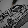 Inspiration from @cartolina.dal.giardino /VOLVO C30 Handmade Artwork and Coloring Pages (Option Puzzle)