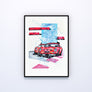 250 GTO Dirty Race Art-Unframed (Original Drawing)
