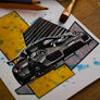 Inspiration from @mouns1104 /PORSCHE GT2 RS Handmade Artwork and Coloring Pages (Option Puzzle)