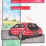 Inspiration from @cartolina.dal.giardino /VOLVO C30 Handmade Artwork and Coloring Pages (Option Puzzle)