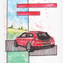 Inspiration from @cartolina.dal.giardino /VOLVO C30 Handmade Artwork and Coloring Pages (Option Puzzle)