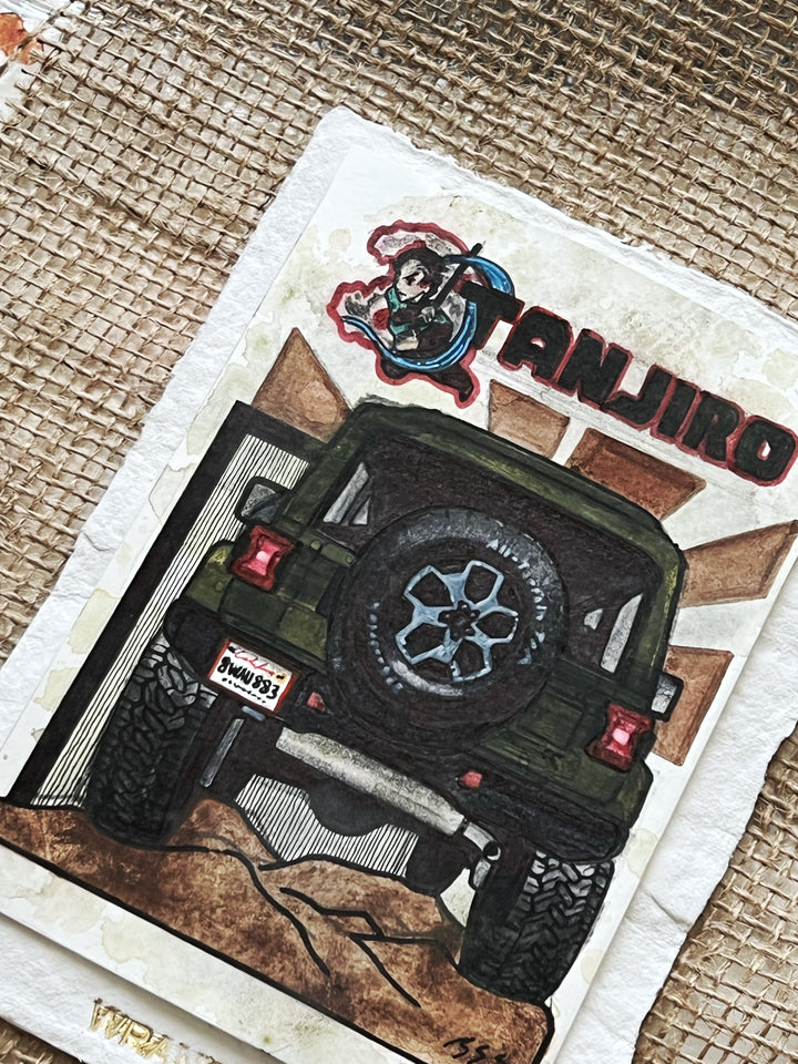 Inspiration from @tanjiro_jlu Jeep| Handmade Artwork