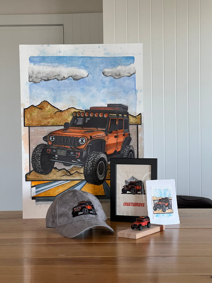 Inspiration from @creativerides’s Jeep | Handmade Artwork-Embroidery Artwork, Hat and Scaled Down Model