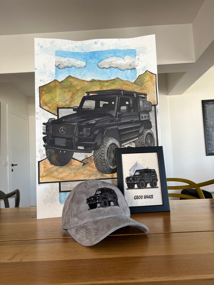 Inspiration from @mercedesgwagen’s W463 | Handmade Artwork-Embroidery Artwork and Hat