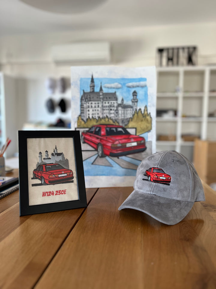 Inspiration from @ls620’s W124-230E | Handmade Artwork-Embroidery Artwork and Hat