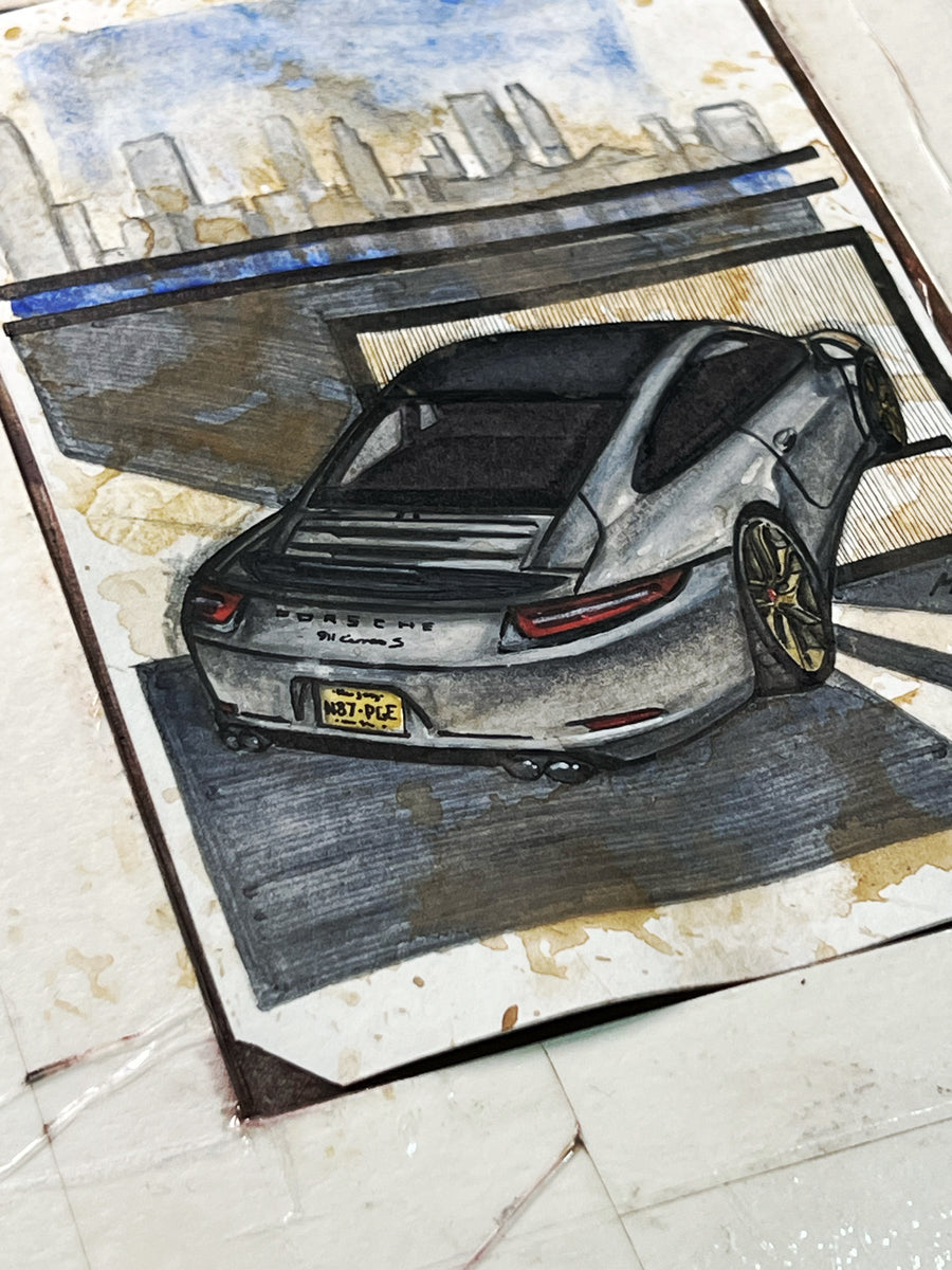Inspiration from @sachas_garage’s Porsche| Handmade Artwork