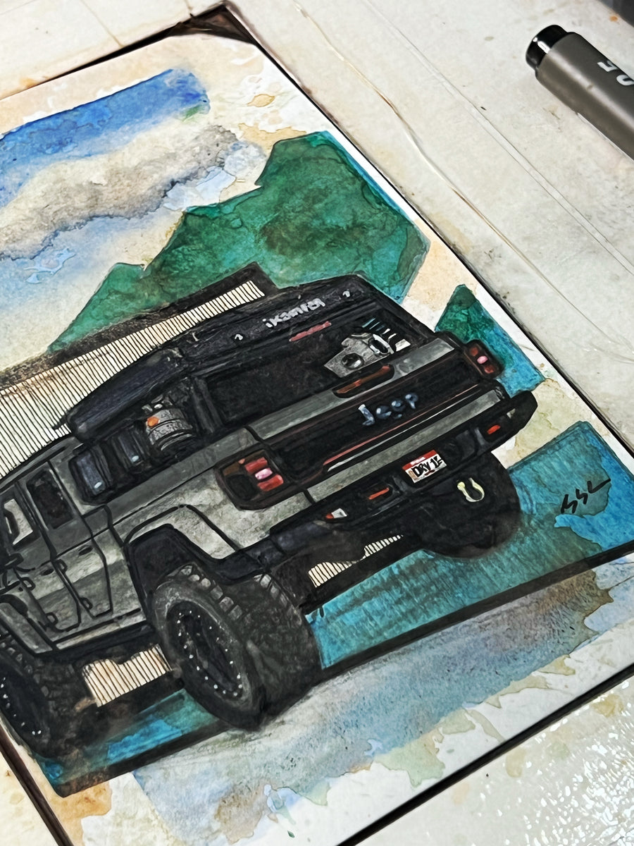 Inspiration from @out_here_overland’s Jeep| Handmade Artwork