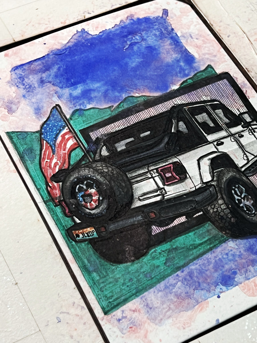 Inspiration from @blondiewithherjeep’s Jeep| Handmade Artwork