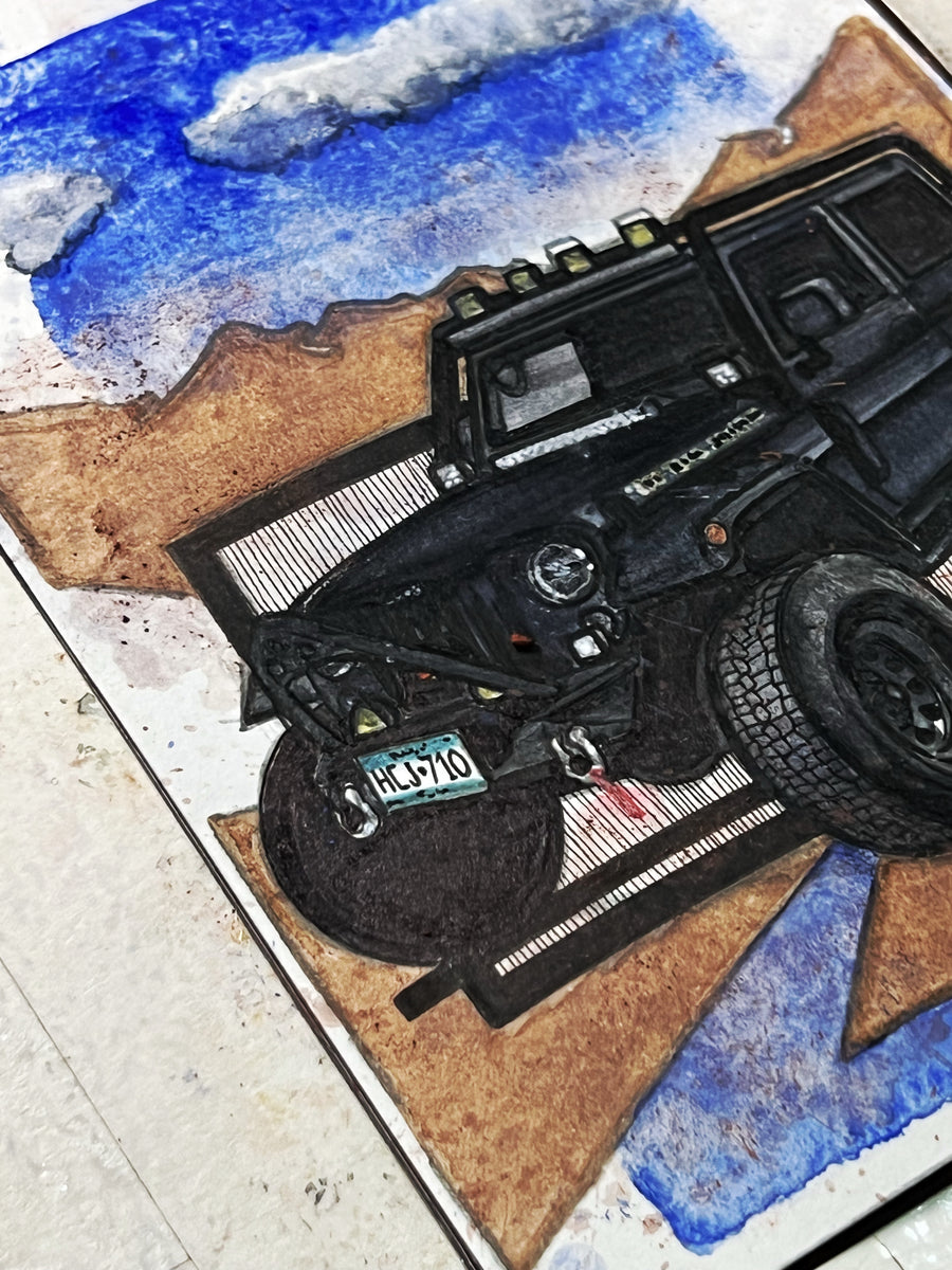 Inspiration from @thetrailssquatch’s Jeep| Handmade Artwork