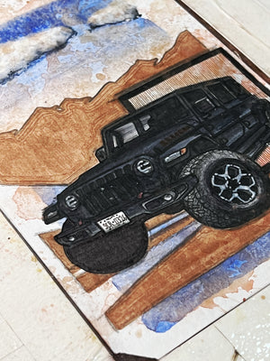 Inspiration from @that.diesel.rubicon’s Jeep| Handmade Artwork