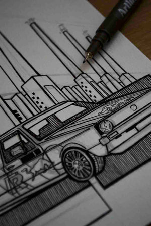 Inspiration from @mkonecaddywrc /VOLKSWAGEN CADDY mk1 Handmade Artwork and Coloring Pages (Option Puzzle)