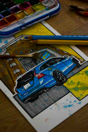 Inspiration from @1swederide /VOLVO V60 Handmade Artwork and Coloring Pages (Option Puzzle)