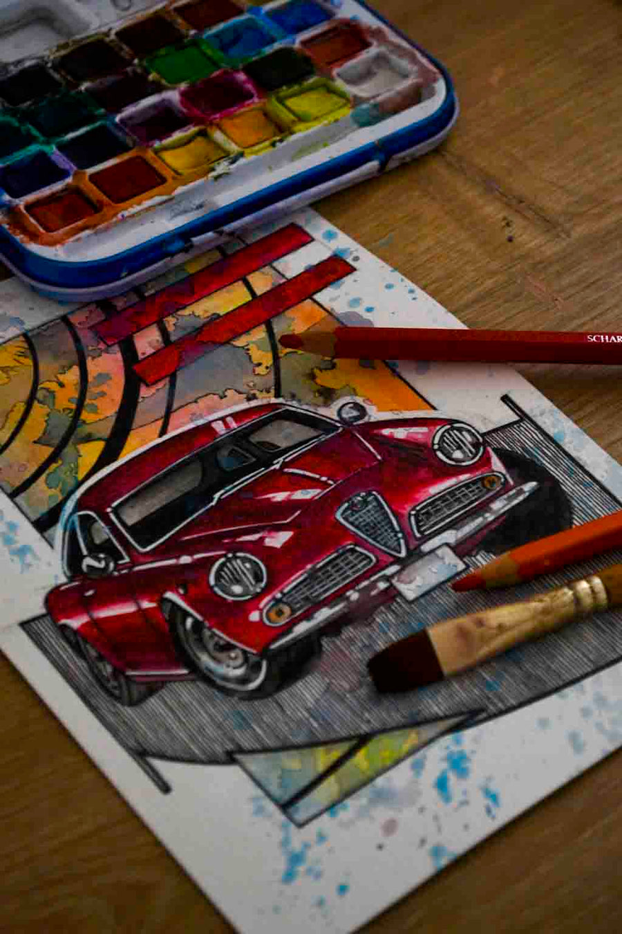Inspiration from @alfagsv10106 /ALFA ROMEO GSV Handmade Artwork and Coloring Pages (Option Puzzle)