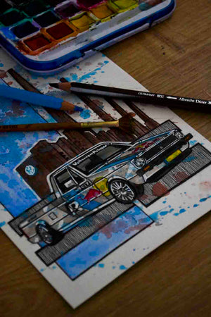 Inspiration from @mkonecaddywrc /VOLKSWAGEN CADDY mk1 Handmade Artwork and Coloring Pages (Option Puzzle)