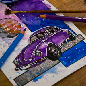 Inspiration from @vw_beetle_1973 /VOLKSWAGEN BEETLE Handmade Artwork and Coloring Pages (Option Puzzle)