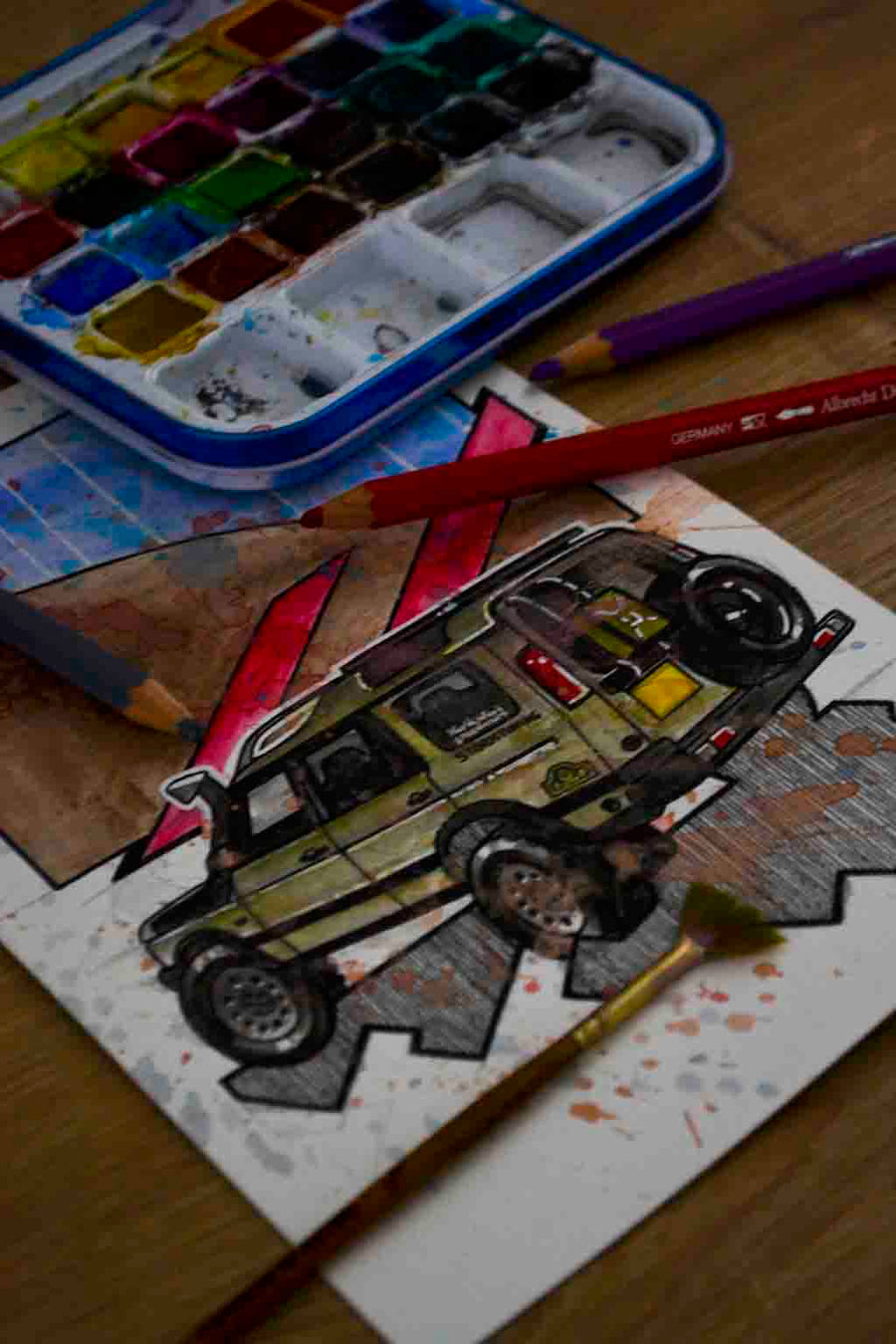 Inspiration from @matt_ske /Land Rover Discovery Handmade Artwork and Coloring Pages (Option Puzzle)