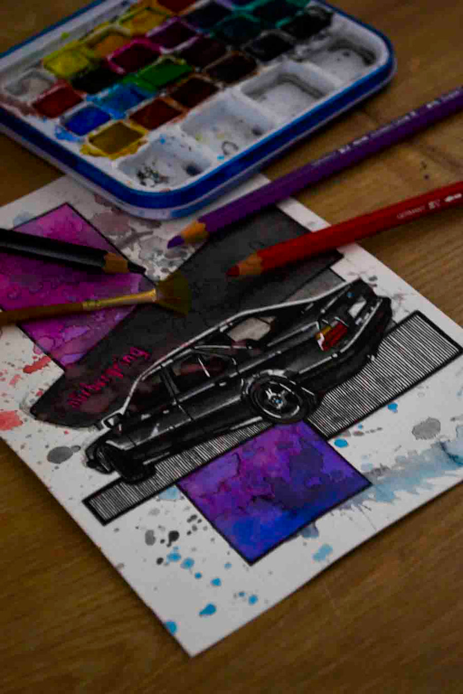 Inspiration from @laura.e36 /BMW E36 Handmade Artwork and Coloring Pages (Option Puzzle)