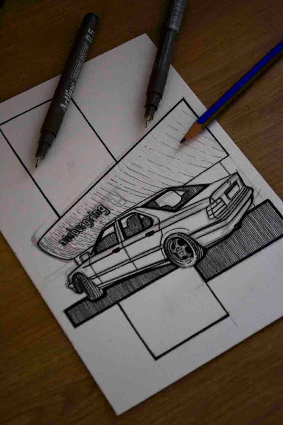 Inspiration from @laura.e36 /BMW E36 Handmade Artwork and Coloring Pages (Option Puzzle)