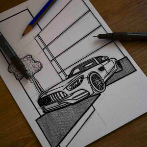 Inspiration from @thosti636 /Mercedes-Benz AMG GT C Handmade Artwork and Coloring Pages (Option Puzzle)
