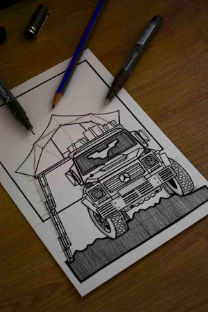 Inspiration from @tobleob /Mercedes-Benz G-WAGON Handmade Artwork and Coloring Pages (Option Puzzle)