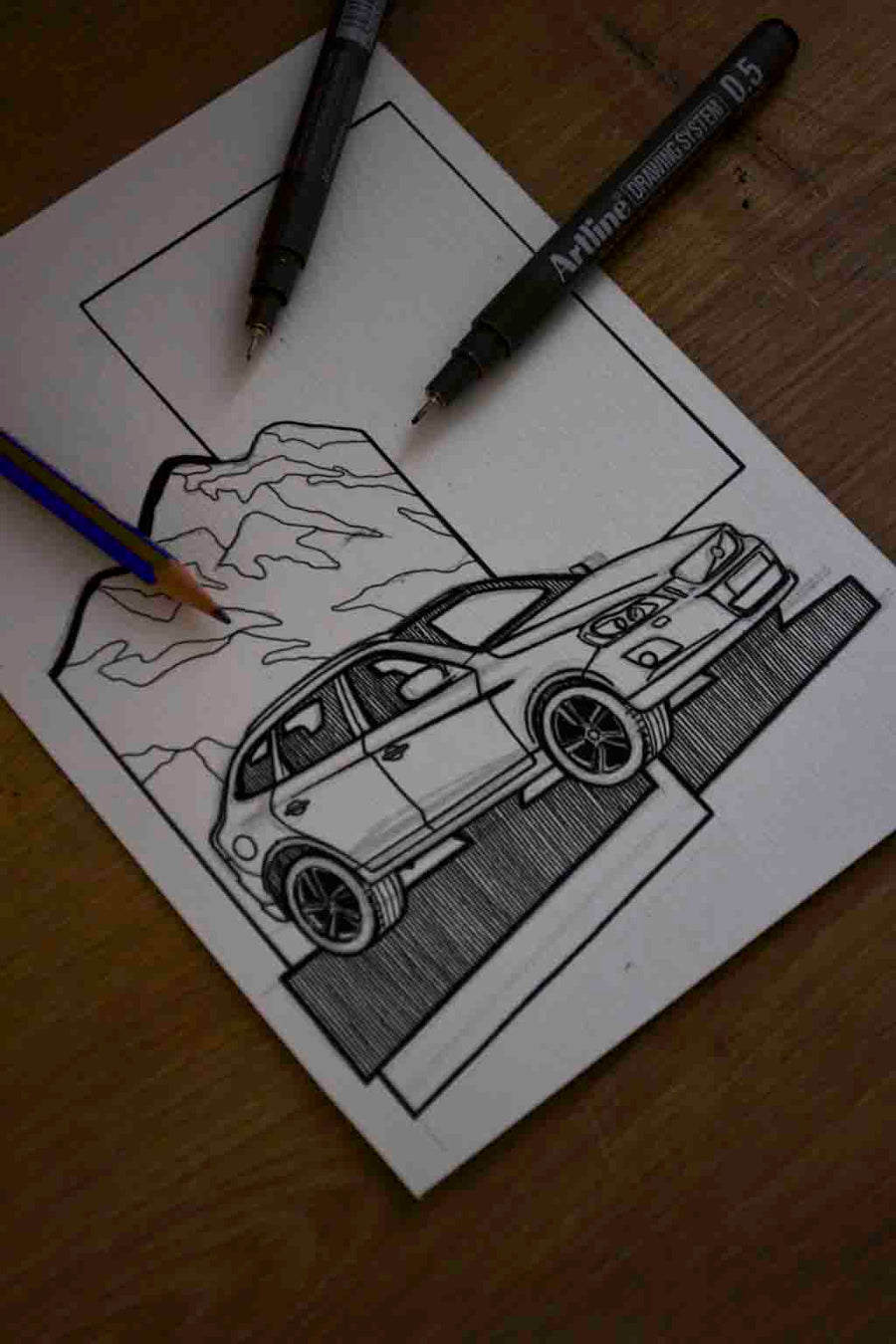 Inspiration from @love_my_volvo_xc60 /VOLVO XC60 Handmade Artwork and Coloring Pages (Option Puzzle)