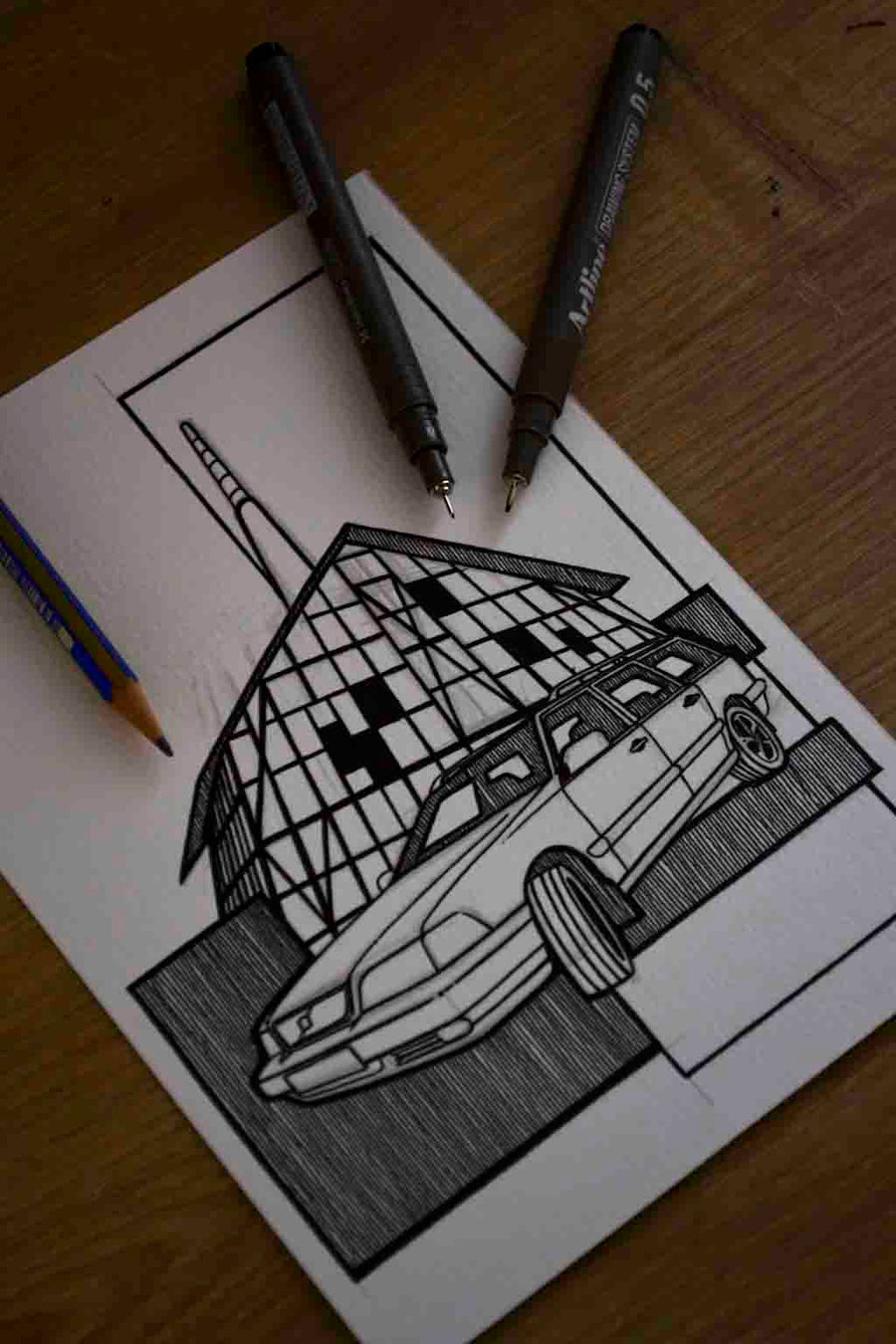 Inspiration from @vlv_mn.93 /VOLVO V70 Handmade Artwork and Coloring Pages (Option Puzzle)