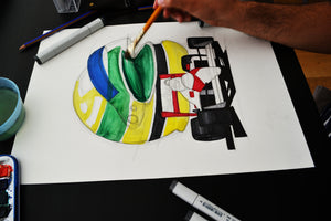 Ayrton Senna F1-Unframed (Original Drawing)
