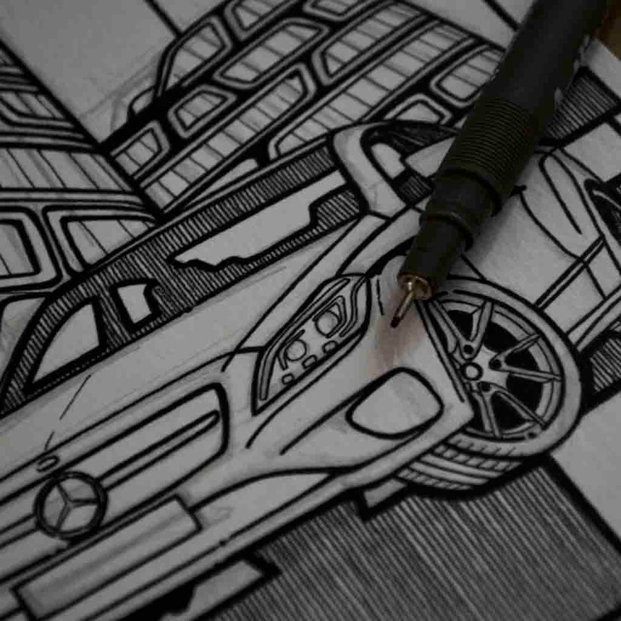 Inspiration from @csmaroti98 /Mercedes-Benz CLS Handmade Artwork and Coloring Pages (Option Puzzle)