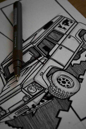 Inspiration from @polarlandy /Land Rover Defender Handmade Artwork and Coloring Pages (Option Puzzle)