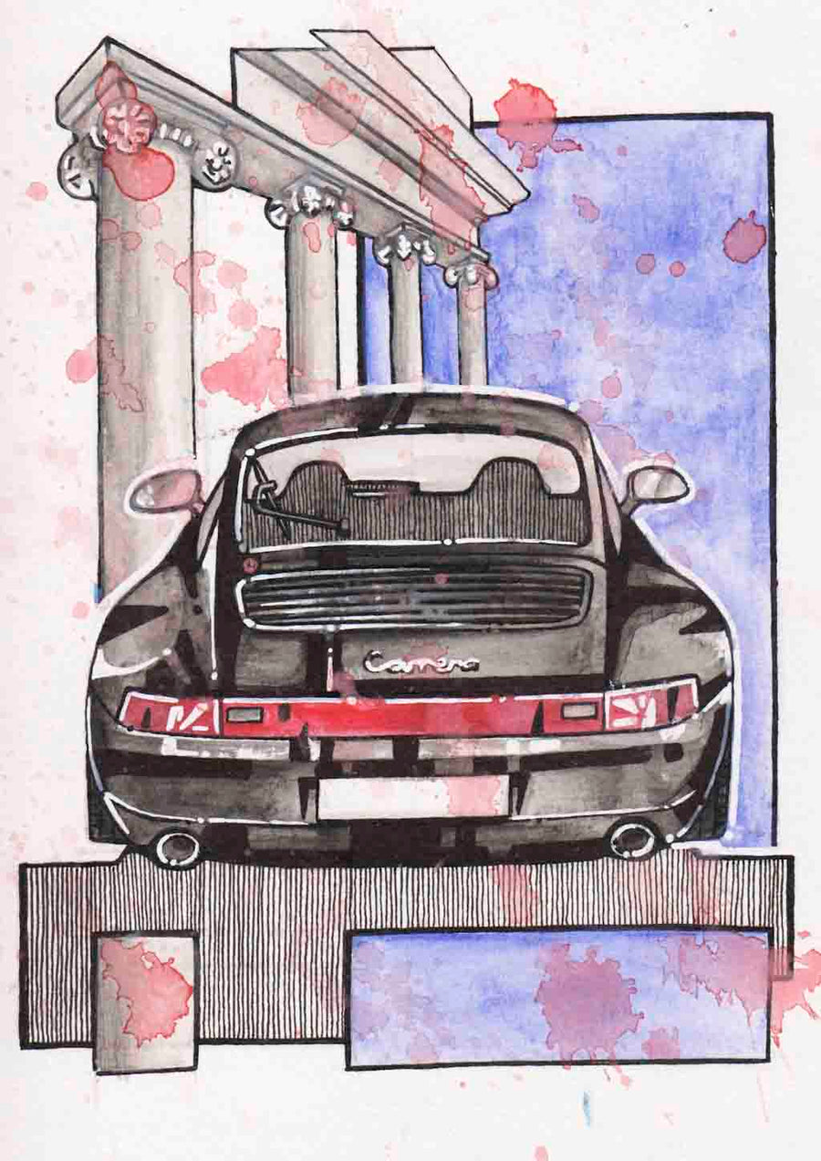 Inspiration from @993_outlaw /PORSCHE 993 Handmade Artwork and Coloring Pages (Option Puzzle)