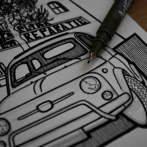 Inspiration from @whitefiat500l /FIAT 500 Handmade Artwork and Coloring Pages (Option Puzzle)
