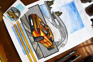 Inspiration from @basti_993_turbo_s 's Porsche Carrera GT/ Handmade Artwork