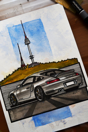 Inspiration from @myporsche.seoul 's Porsche 986 Boxster and 996 Turbo S/ Handmade Artwork