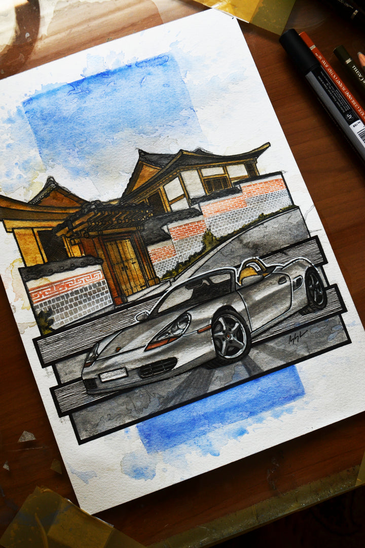 Inspiration from @myporsche.seoul 's Porsche 986 Boxster and 996 Turbo S/ Handmade Artwork