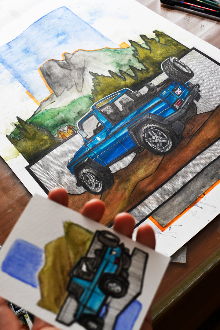 Inspiration from @mercedesgwagen's Mercedes-Benz 250GD Cabriolet / Handmade Artwork