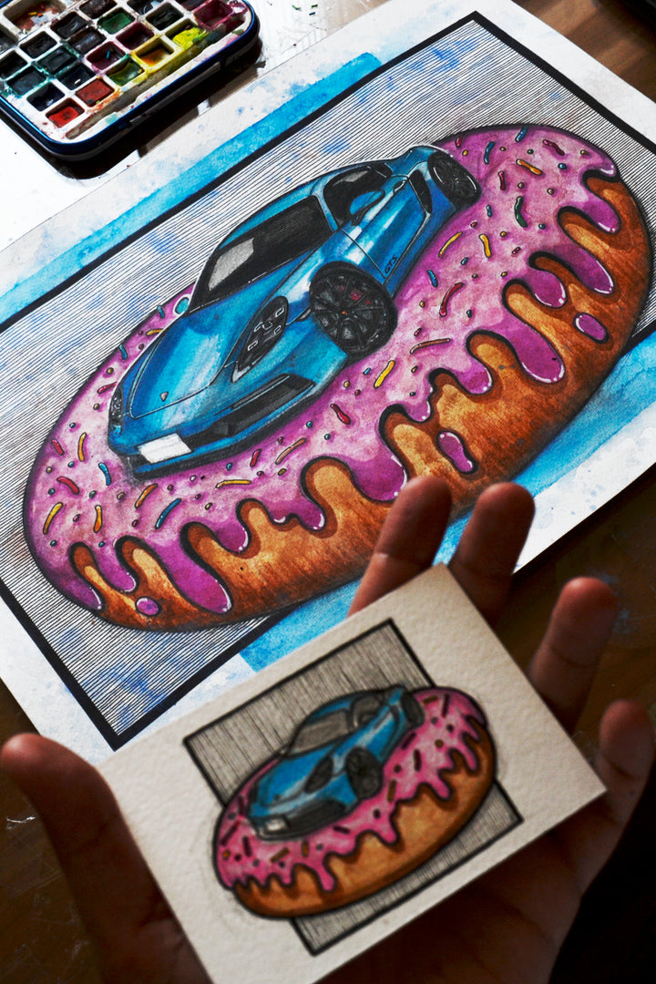 Inspiration from @porschica 's 718 Cayman GTS/ Handmade Artwork